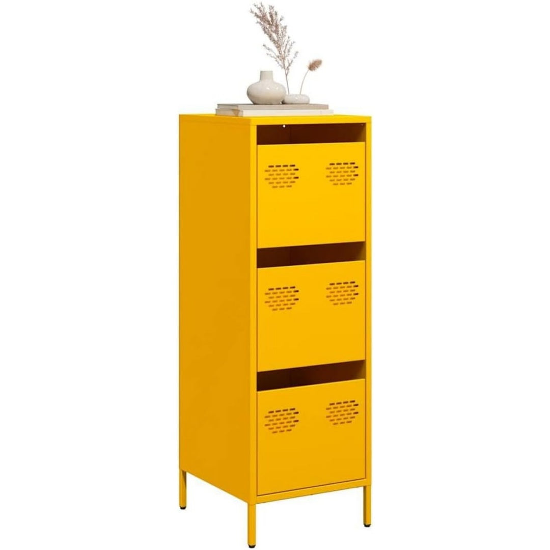 Armadio Home Giardino,Highboard Giallo Senape 39x35x103,5 cm Acciaio con struttura in acciaio