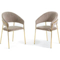 Sedia rivestito in velluto beige