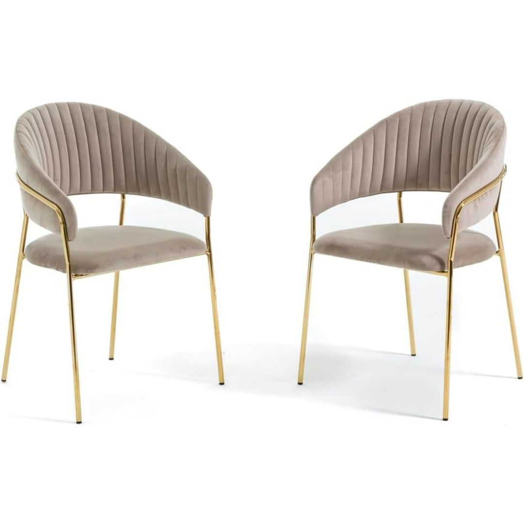 Sedia rivestito in velluto beige