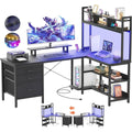 Scrivania iSunirm Scrivania portaoggetti, scrivania da gioco con luci a LED, scrivani