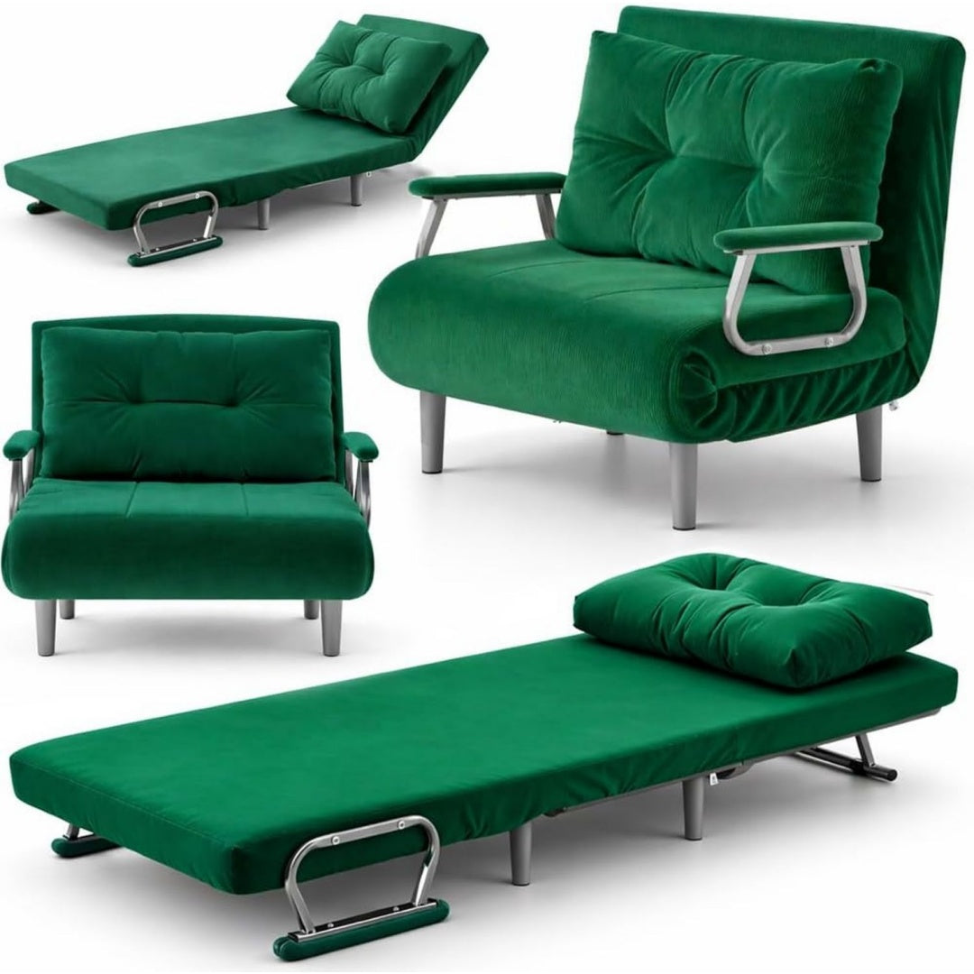 Divano reclinabile verde 80 x 68 x 82 cm