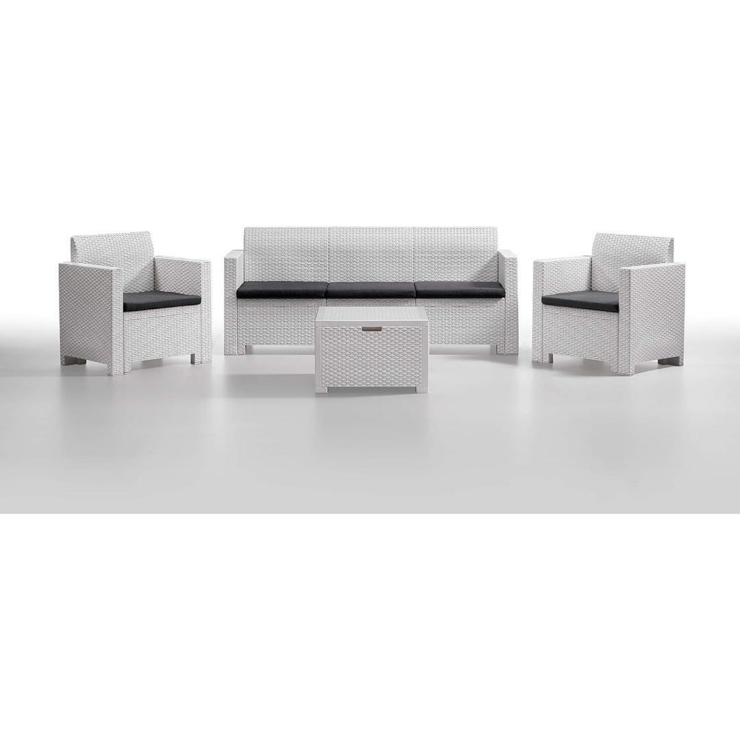 Divano BICA 9068 Set Nebraska Salottino Divano Poltrone Tavolino, Polipropilene, B