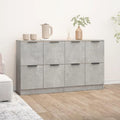 Armadio Casa Giardino,Credenze 2 pz Grigio Cemento 60x30x70 cm Legno Ingegnerizzato 60x30x70 cm
