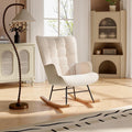 sedie a dondolo beige velluto relax con cuscini