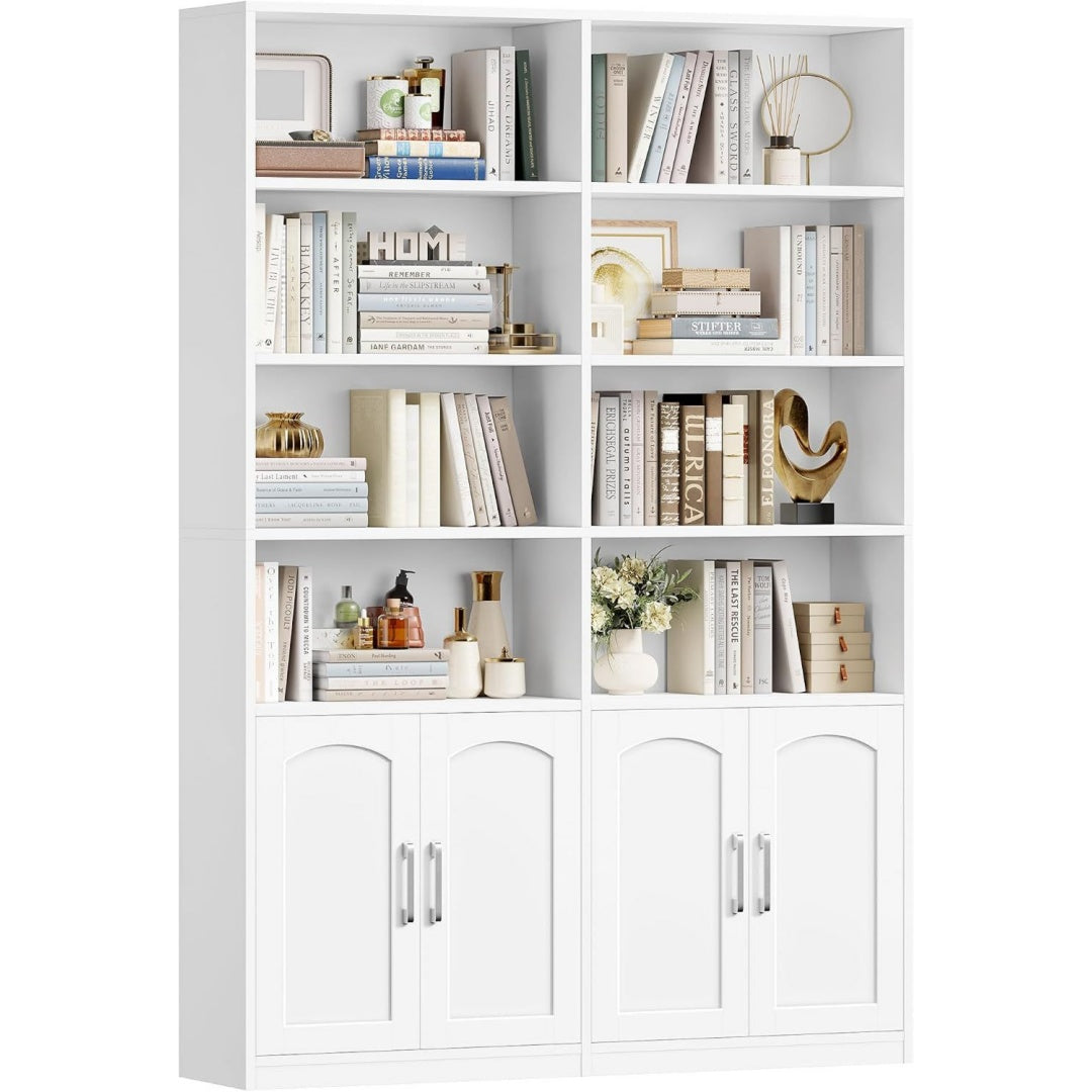 Libreria FirFurd 185.5 cm Libreria da Parete a 6 Ripiani, Libreria Verticale Bianco