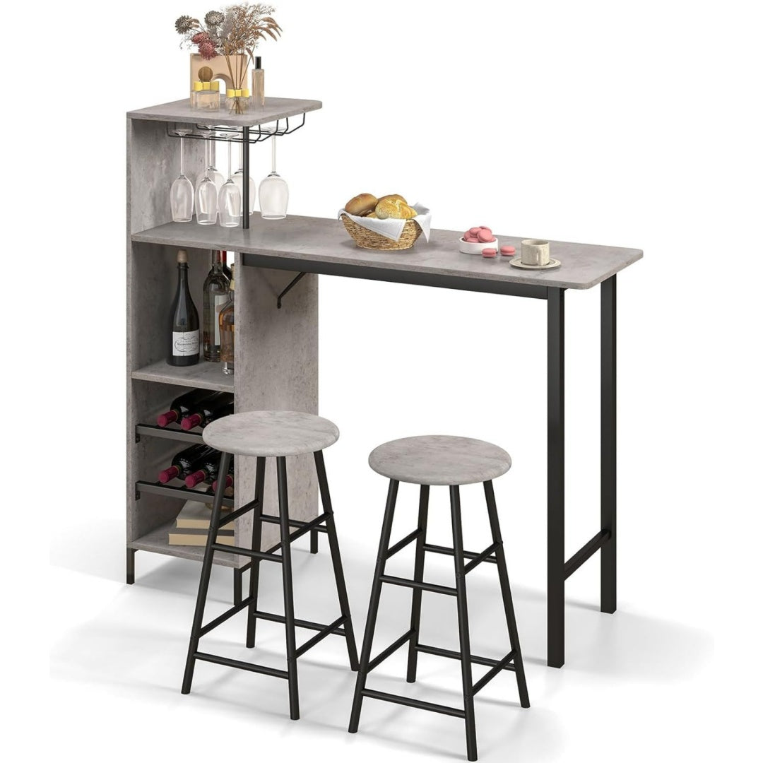 set bar grigio reclinabile