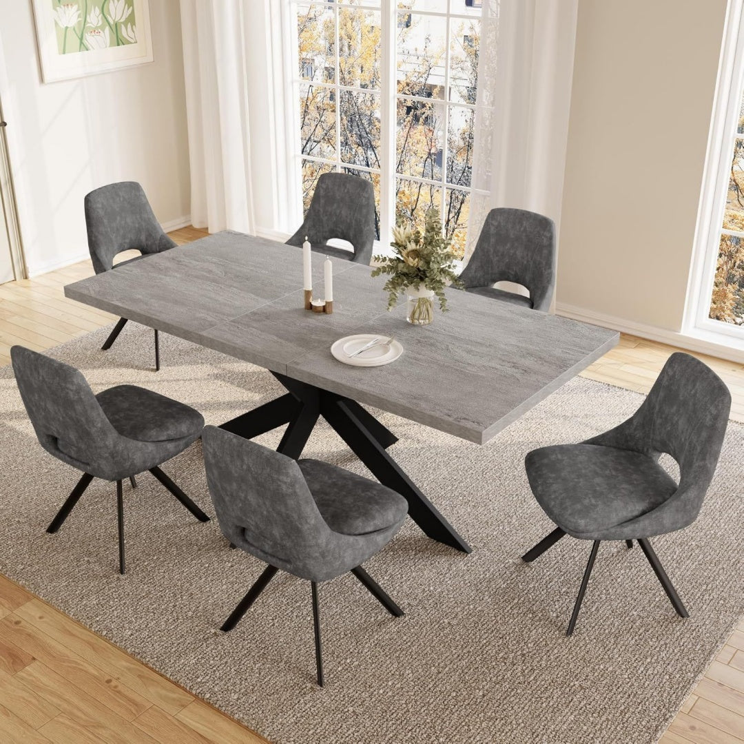 Tavolo JIEXI Set tavolo e sedie allungabili, moderna tavola da pranzo allungabile