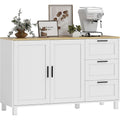 Credenze e buffet Credenza Cucina con 3 Cassetti 5 Gambe in Pino 120x38x76 cm Bianco