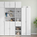 Armadio Casa Giardino, Mobile portaoggetti sottile, bianco, 40 x 42,5 x 225 cm, in