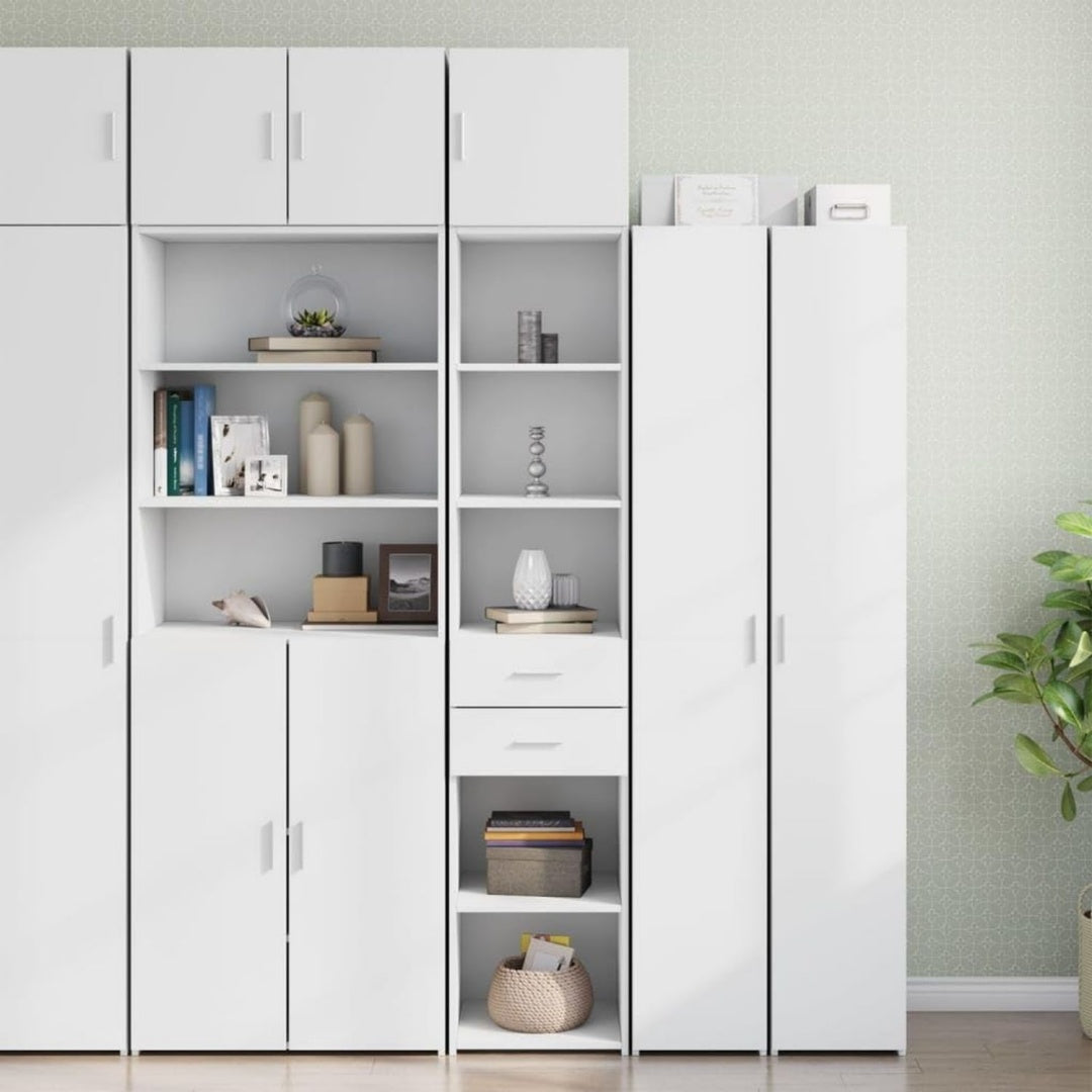 Armadio Casa Giardino, Mobile portaoggetti sottile, bianco, 40 x 42,5 x 225 cm, in